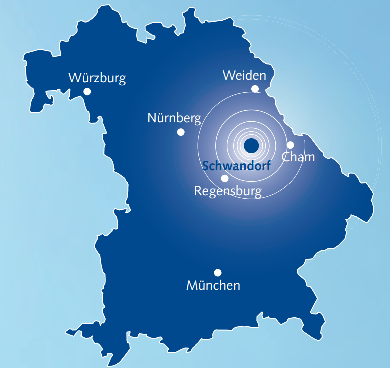 Infografik Einzugsgebiet Baumgärtner und Duscher Immobilien Schwandorf Wackersdorf